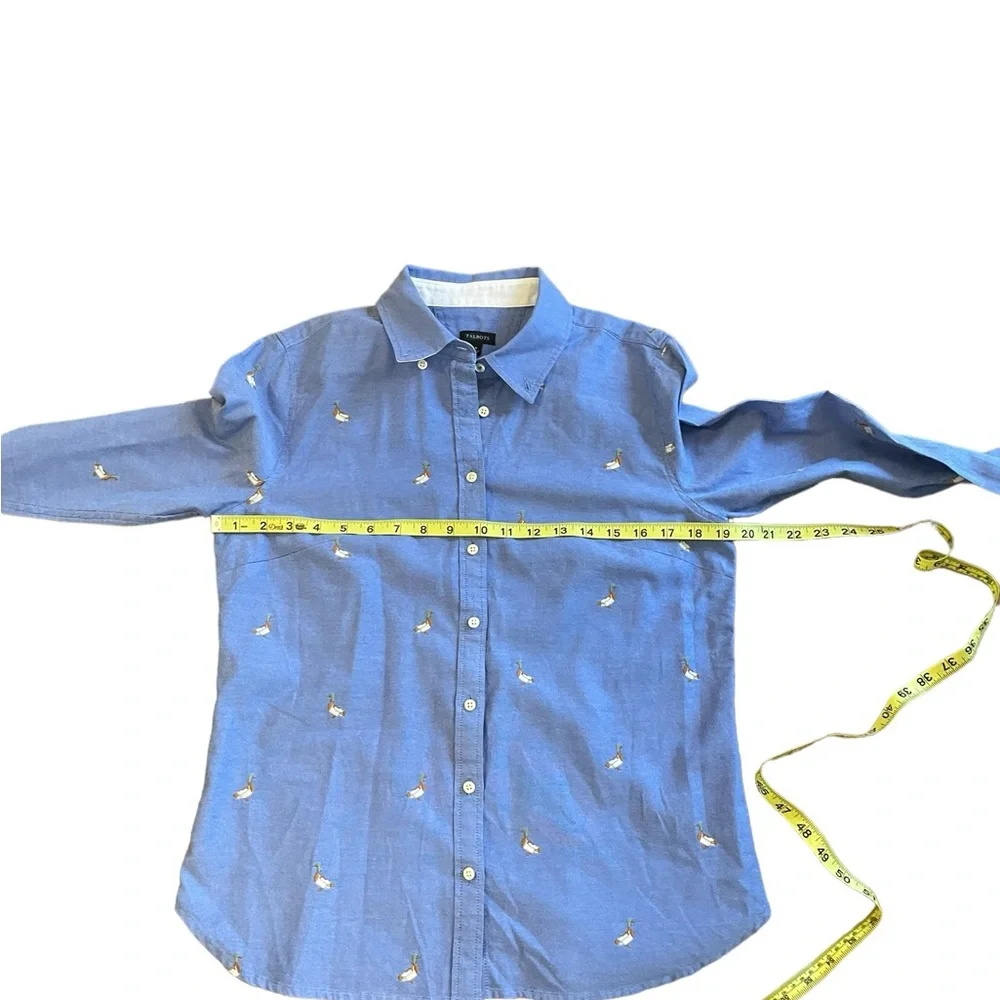 TALBOTS Mallard Duck Novelty Embroidered Button Down Shirt - Picture 13 of 14